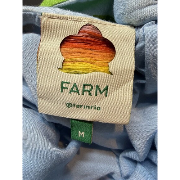 Farm Rio Fresh Bananas Cut Out Midi Dress Size Medium Linen Tropical - Picture 9 of 13